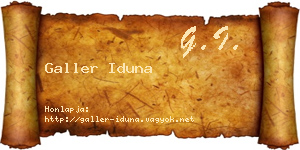 Galler Iduna névjegykártya